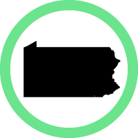 State of Pennsylvania a green circle
