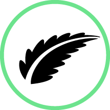 Black Verilife leaf in a green circle