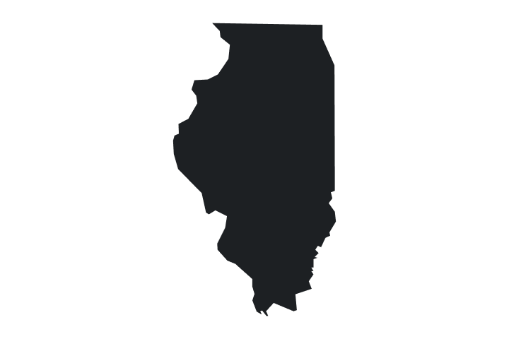 State of Illinois in black on white background