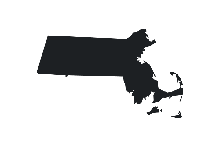 State of Massachusetts in black on white background