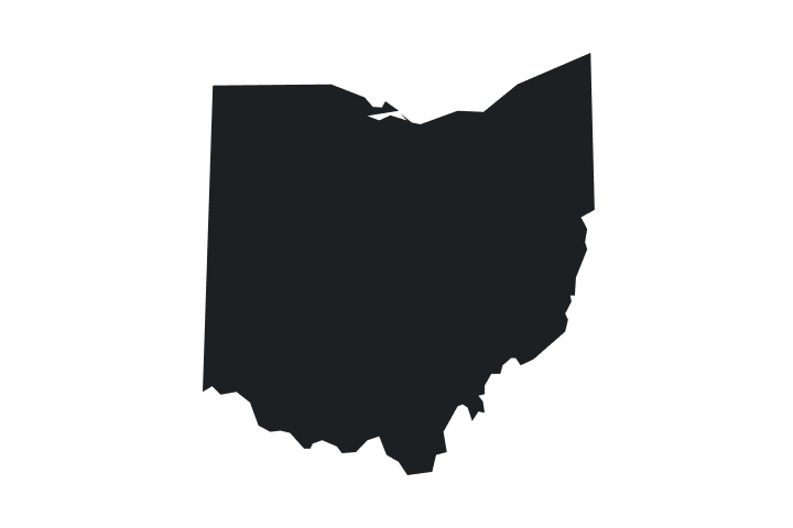 State of Ohio in black on white background