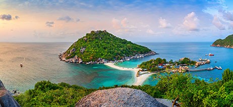 Small, lush island off the coast of Thailand