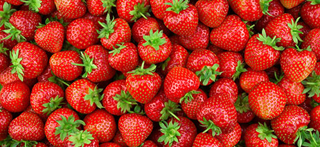 Pile of bright red strawberries