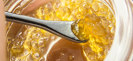 Terp sauce being scooped with a dab tool