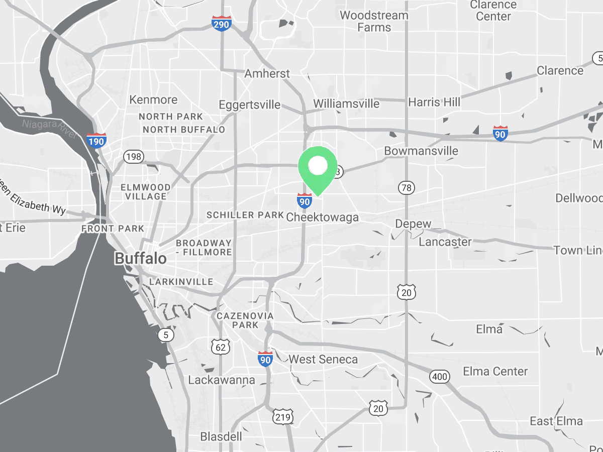 Map showing Verilife Buffalo, NY medical dispensary location