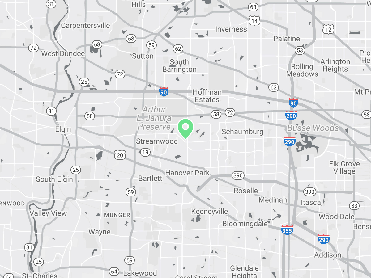 Map showing Verilife Schaumburg, IL recreational dispensary location