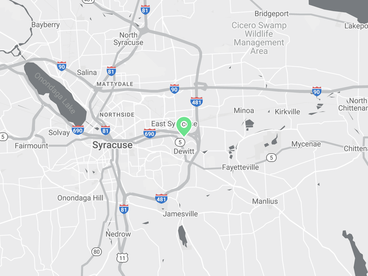 Map showing Verilife East Syracuse, NY medical dispensary location