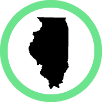 State of Illinois in a green circle