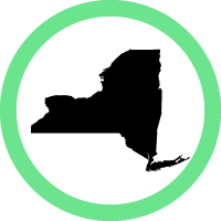 State of New York in a green circle