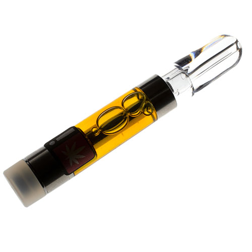 THC vape cartridge on a white background