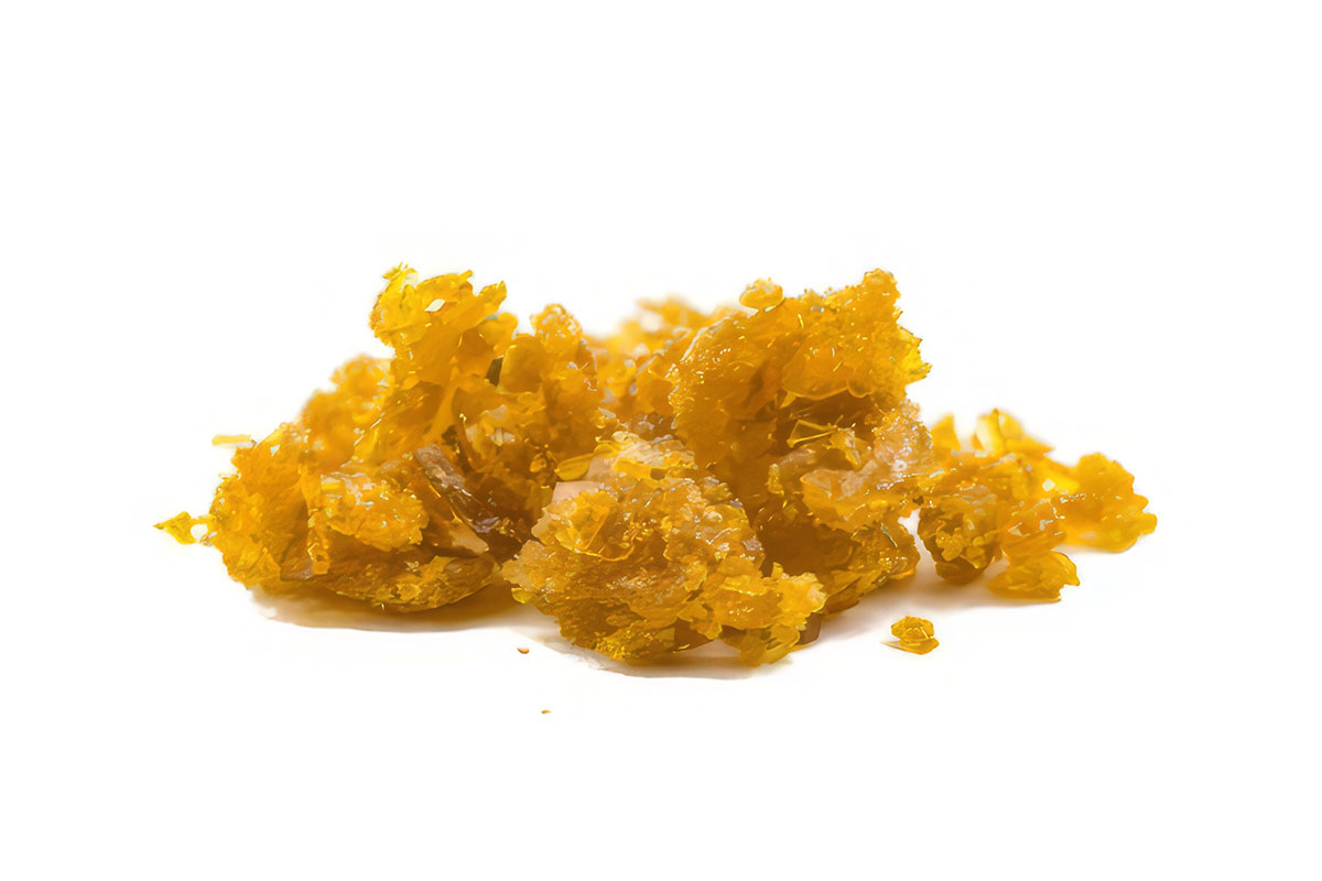 Cannabis concentrate on a white background