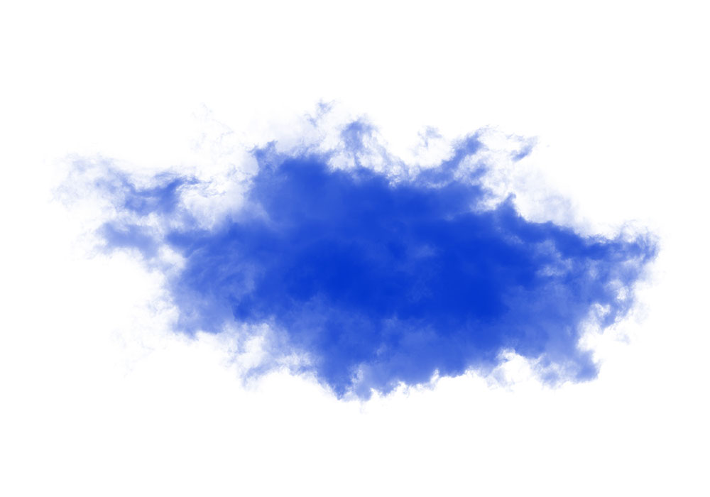Blue cloud on a white background