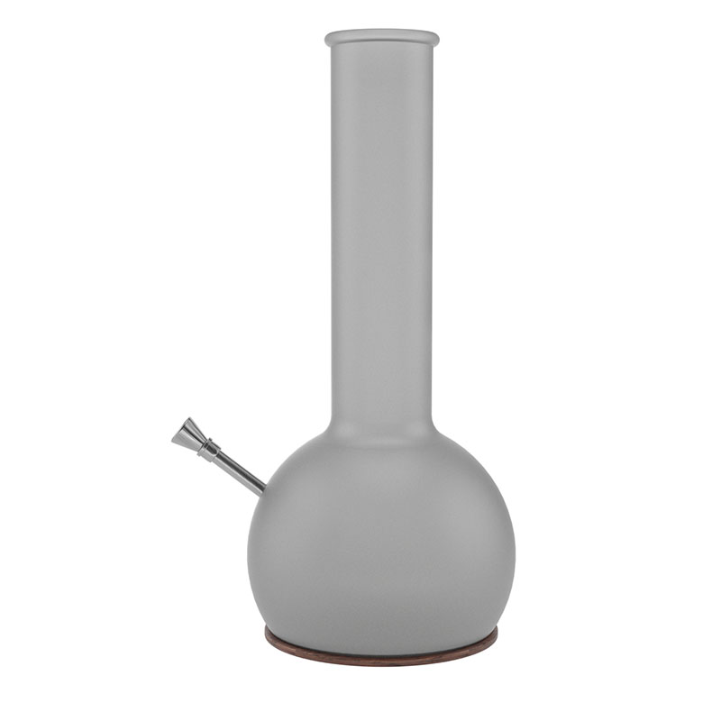 Opaque glass bong with a round base