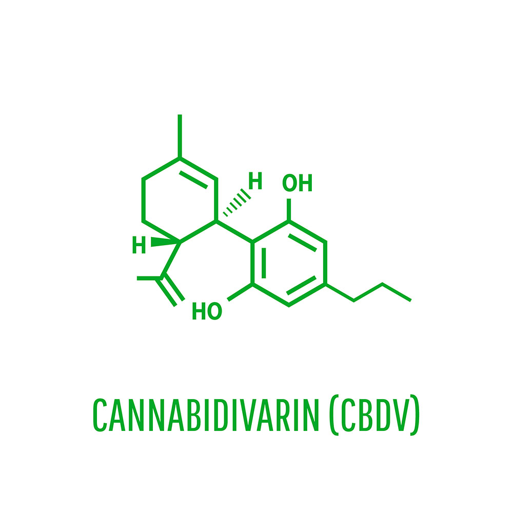 CBDV molecule on a white background