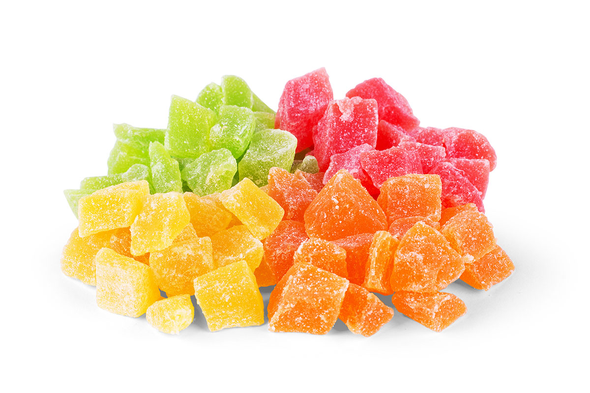 Pile of colorful cannabis gummies