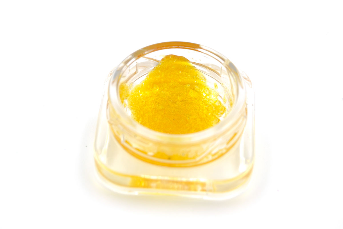 Cannabis wax in a clear jar